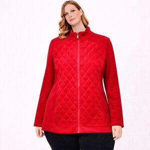 BFA women's jacket quilted front zipper petite front Size: PL